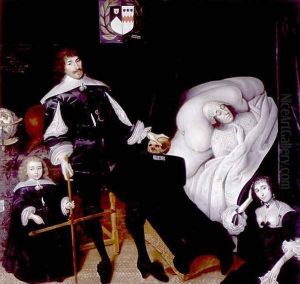 Sir Thomas Aston 1600-45 at the Deathbed of his Wife, 1635 by John Souch