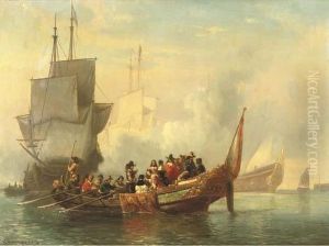 The Salute: A Noble Company Surveying A Fleet
