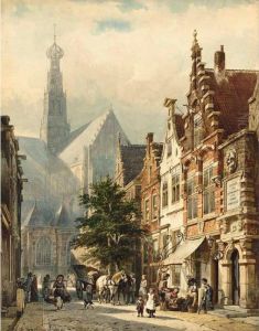 Many Figures In The Streets Of Haarlem