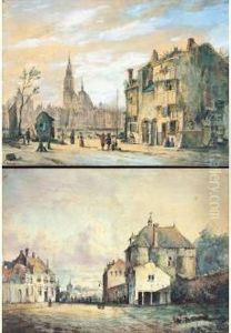 Antwerpen Gezien Vanop Het Vlaams Hoofd - Gezicht Op Oude God (mortsel) by Cornelis Springer
