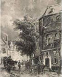 Behind The St. Peterschurch, Utrecht by Cornelis Springer