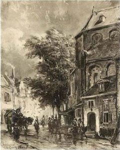 Behind The Saint Peterschurch, Utrecht by Cornelis Springer