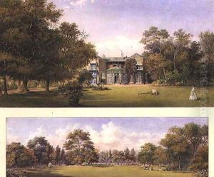Two views of Old Grove House, Middlesex, 1840 by Gustave Ellinthorpe Sintzenich