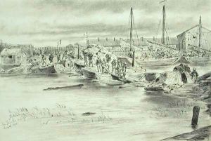 The Pei-Ho Bridge, August 1900 by Johann Nepomuk Schonberg