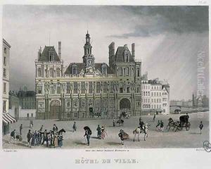 The Hotel de ville, Paris, 1832 by Bernhard Schmidt