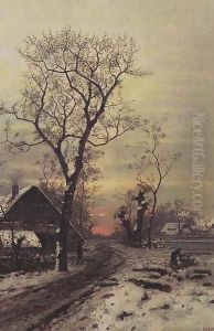 Returning home on a winter night by Carl Schultze