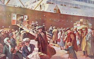 Emigrants bound for Canada aboard RMS Empress, Liverpool, 1913 by Charles Mills Sheldon