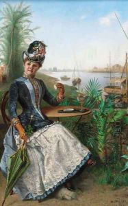 Taking tea by the banks of the river Nile, Egypt