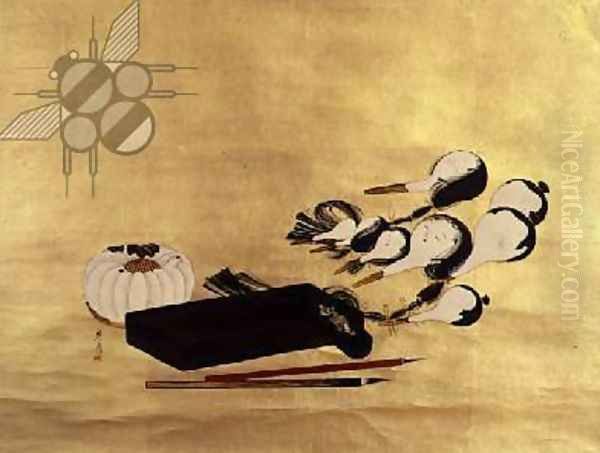 Inro, Brushes and Puppet Heads, Japanese, 19th century - view 1