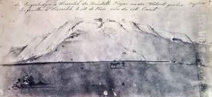 View of the Troy excavations seen from the West by Heinrich Schliemann