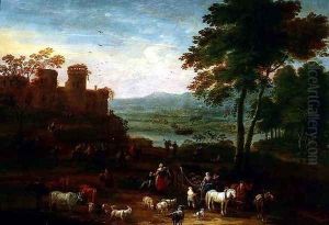 Landscape with Travellers in the Foreground by Mathys Schoevaerdts