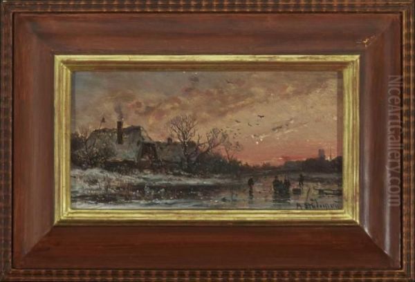 Winterlandschaft Im Abendrot. - view 1