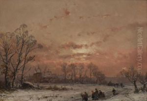 Winterlandschaft Im Abendrot by Adolf Stademann