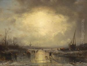Hollandische Winterlandschaft Im Abendlicht