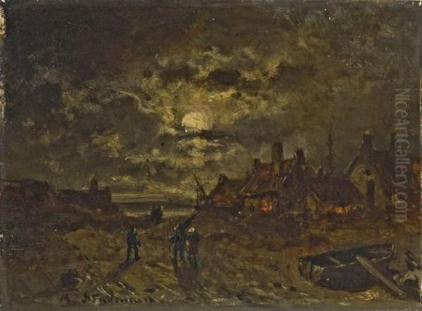 Fischerdorf Bei Mondlicht - view 1