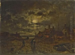 Fischerdorf Bei Mondlicht Fischerdorf Bei Mondlicht