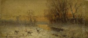 Rehe In Winterlandschaft Rehe In Winterlandschaft