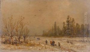 Landscape In Winter by Adolf Stademann