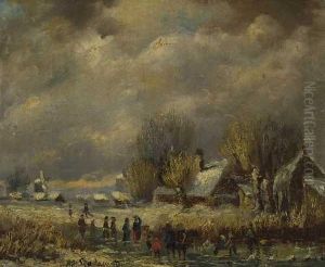Winterlandschaft. by Adolf Stademann