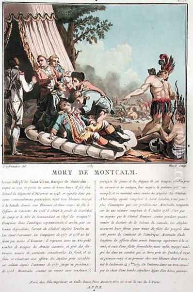 Death of Louis Joseph de Montcalm at the Siege of Quebec, 1759, engraved by Jean Baptiste Morret fl.1790-1820, 1789 - view 1
