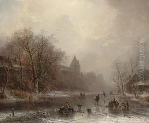 Skaters In A Winter Landscape Skaters In A Winter Landscape