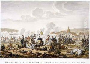The Death of Prince Ludwig of Prussia at the Battle of Saalfed, 10 October 1806, engraved by Louis Francois Couche 1782-1849 by Jacques Francois Joseph Swebach