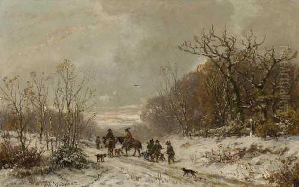 Jager In Winterlandschaft. - view 1