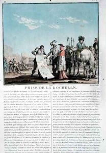 The taking of La Rochelle from the Protestants, 1628 by Cardinal Richelieu 1585-1642, engraved by Jean Baptiste Morret fl.1790-1820, 1790 by Jacques Francois Joseph Swebach