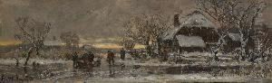 Winterliche Dorflandschaft Mit
Spaziergangern by Adolf Stademann