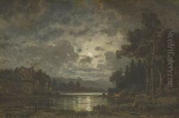 Flusslandschaft Im
Mondschein. - view 1
