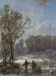 Reisigsammler Im
 Winterlandschaft.
