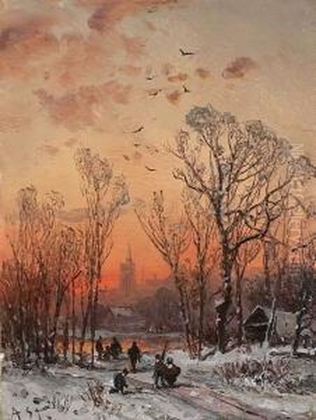 Winterlandschaft In Der
 Dammerung. - view 1