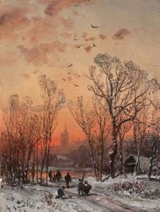 Winterlandschaft In Der
 Dammerung.