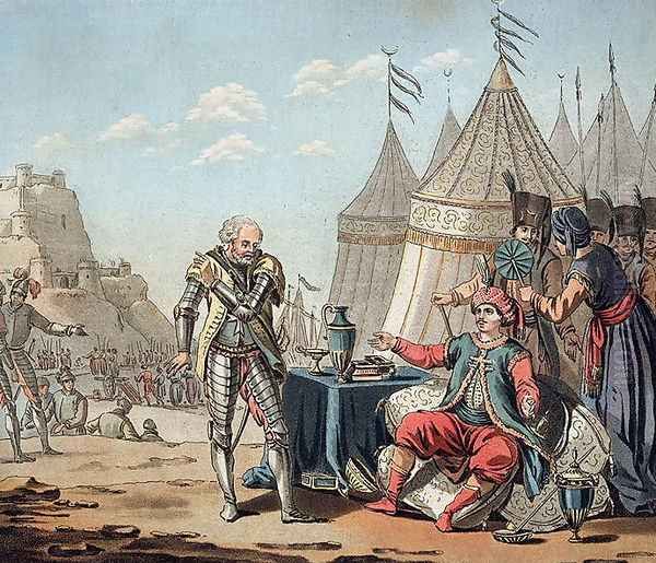 Philippe Villiers de LIsle-Adam 1464-1534 refuses the propositions of Sulayman I 1494-1566, 1522, engraved by Jean Baptiste Morret fl.1790-1820, 1792 - view 1