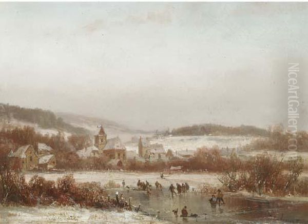 A Dutch Winter Skating View - view 1