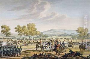 The Imperial Guard Manoeuvring in the Presence of the Two Emperors at Tilsit, 28 June 1807, engraved by Edme Bovinet 1767-1832 by Jacques Francois Joseph Swebach