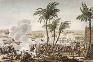 The Battle of the Pyramids, 3 Thermidor, Year 6 21 July 1798 engraved by Louis Francois Couche 1782-1849 by Jacques Francois Joseph Swebach