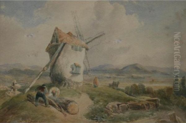 Figures At A Windmill - view 1