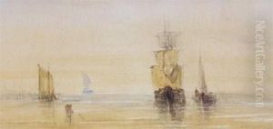 Ships At Dusk by William Clarkson Stanfield