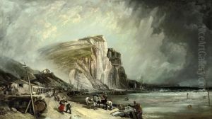 A Blustery Day On The Foreshore At Hastings With Fishermen Sortingtheir Catch