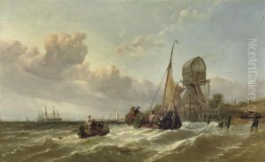 A Tender Approaching A Fleet Of Warships