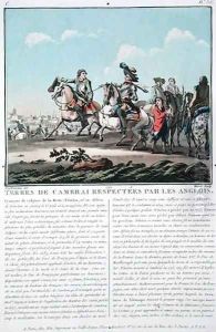 Territories of Cambrai are respected by the English, engraved by Jean Baptiste Morret fl.1790-1820, 1790 by Jacques Francois Joseph Swebach