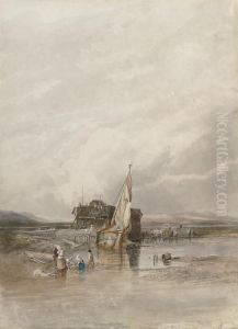 Fisherfolk On The Beach, Fort Rouge, Calais