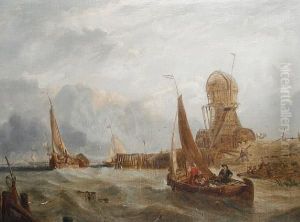 Fishing Vessels Off A Harbour Mouth