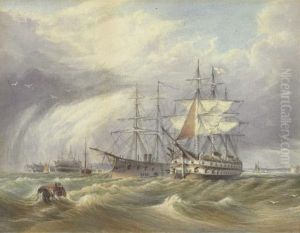 British Warships; And Warships At Anchor by William Clarkson Stanfield