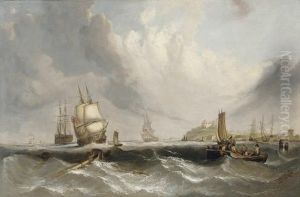 Merchant Shipping Off The South Coast by William Clarkson Stanfield