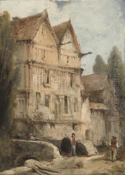 Figures Before A House - view 1