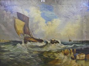 Boats On Stormy Waters by William Clarkson Stanfield