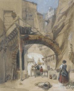 A Quiet Street Corner In A Continental Town