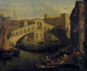 View Of The Rialto Bridge, Venice by William Clarkson Stanfield